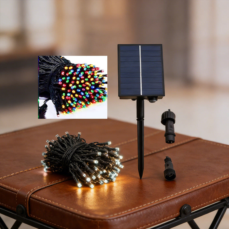 50m 500LED Solar Fairy Lights With Stake Solar Panel Multicolor Garden String Lights Waterproof  🇬🇧