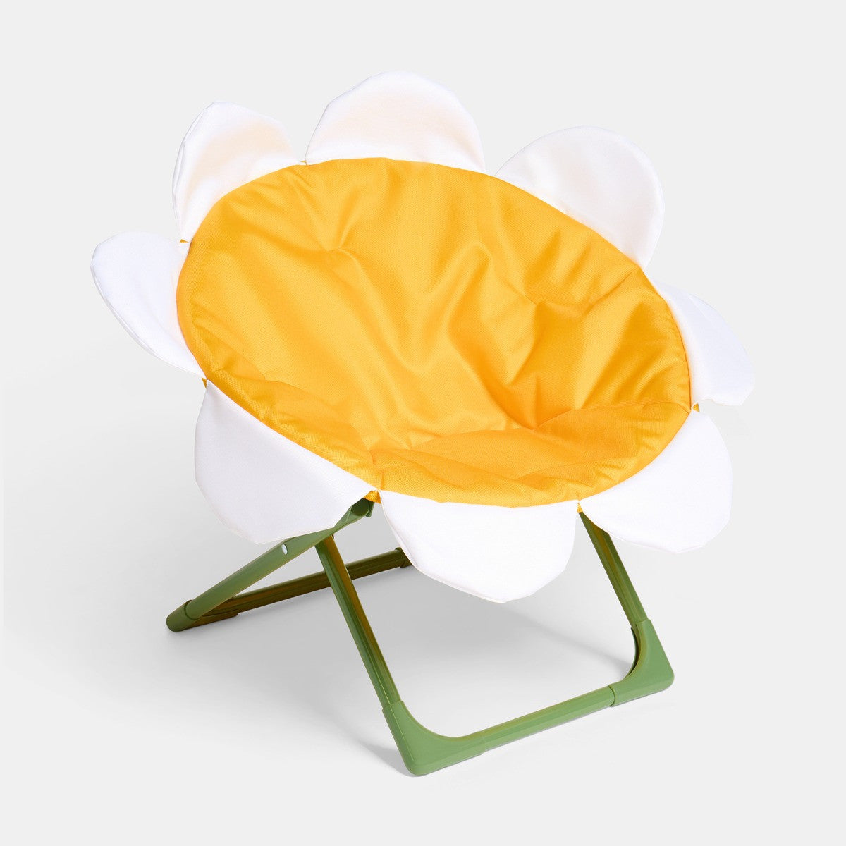 Kids Daisy Foldable Moon Camping Chair - Yellow/White 🇬🇧