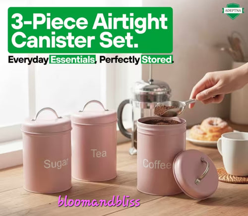ADEPTNA 3pcs Tea Coffee Sugar Canister Set 🇨🇳