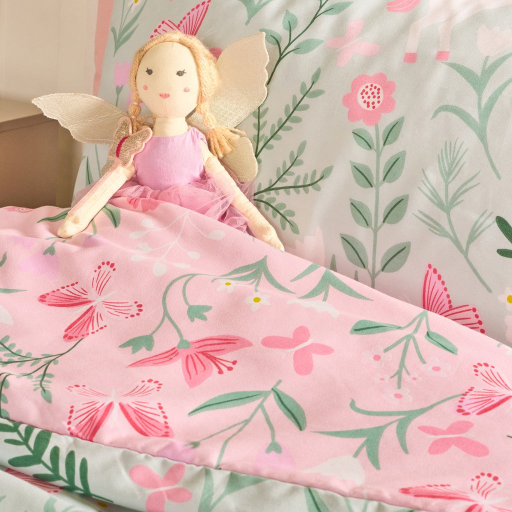 Enchanted Unicorn Print Duvet Cover Set - Sage/Pink 🇬🇧