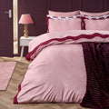 Scallop Edge Duvet Cover Set - Blush/Burgundy 🇬🇧