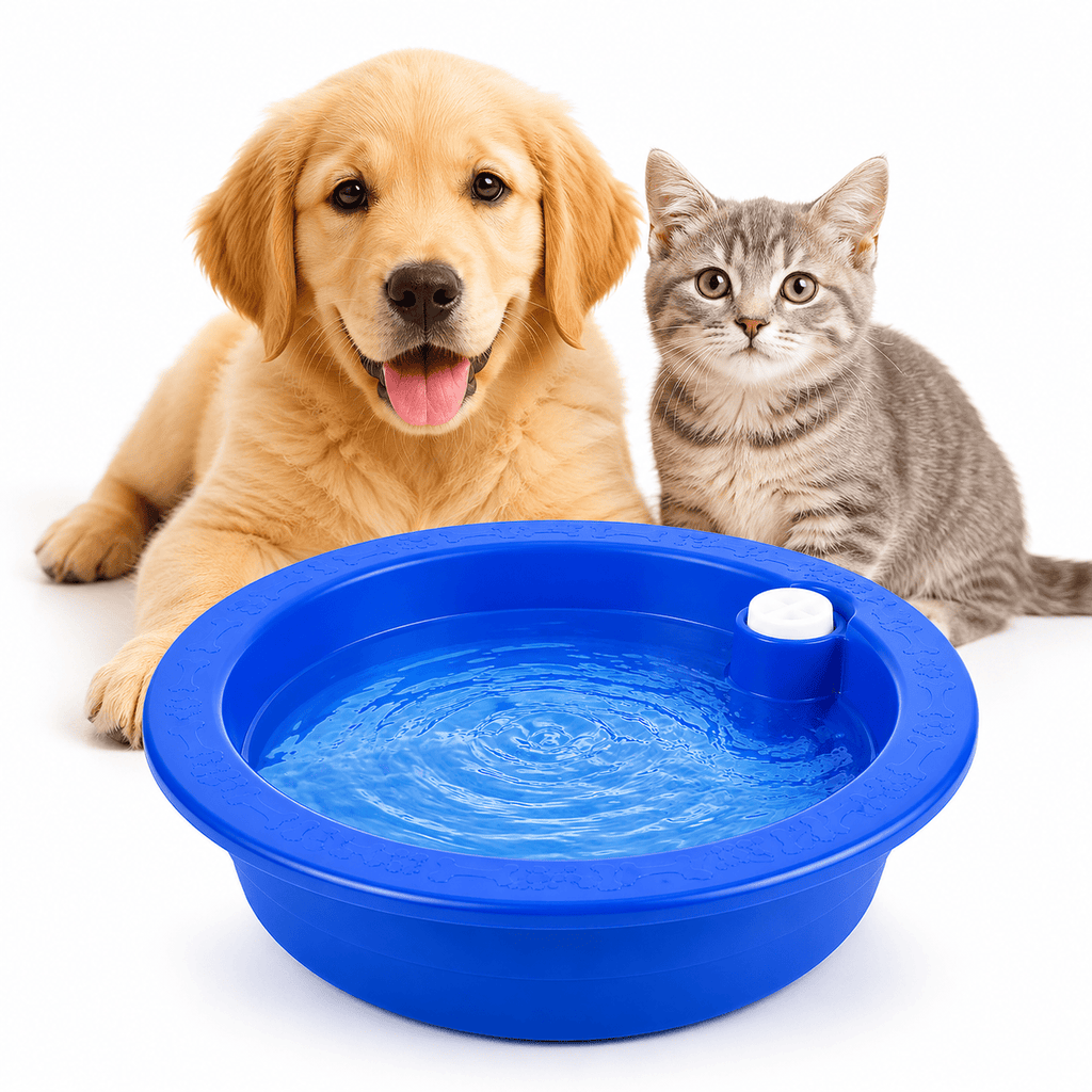 Dog Cat Cooling Bowl Water Feeding Bowl Cooling Drinker Station, Freeze Activated Hydration Dish for Hot Summer 🇬🇧