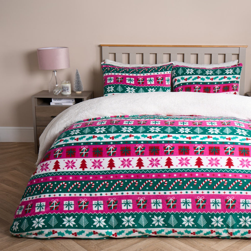 Bright Nordic Fleece Duvet Set - Multi 🇬🇧