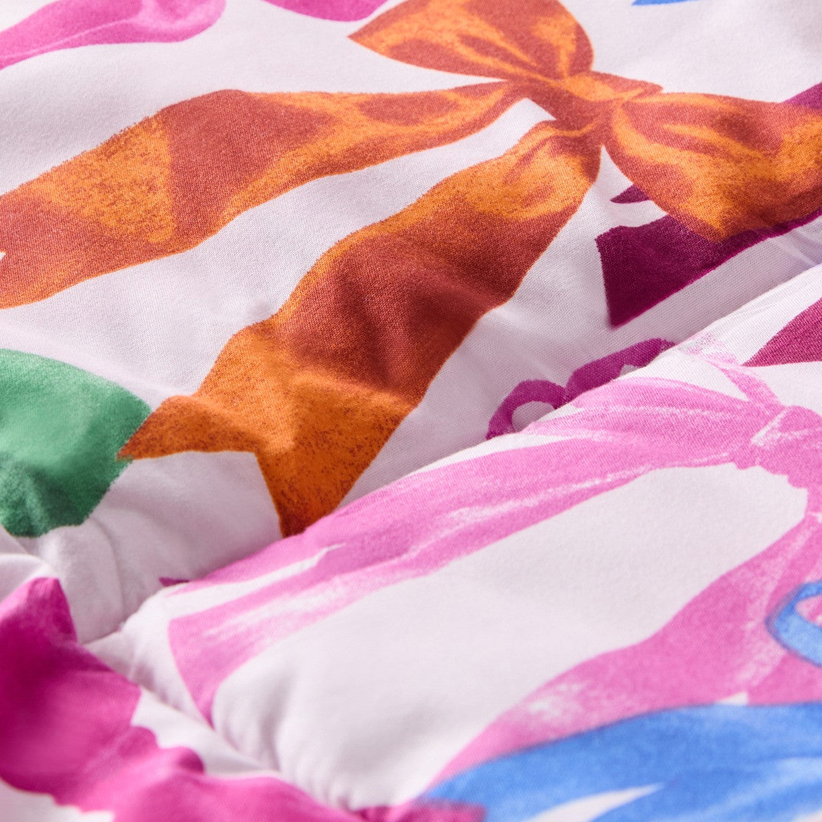 Multi Bow Print Frill Edge 7.5 Tog Coverless Duvet Set - Multi 🇬🇧