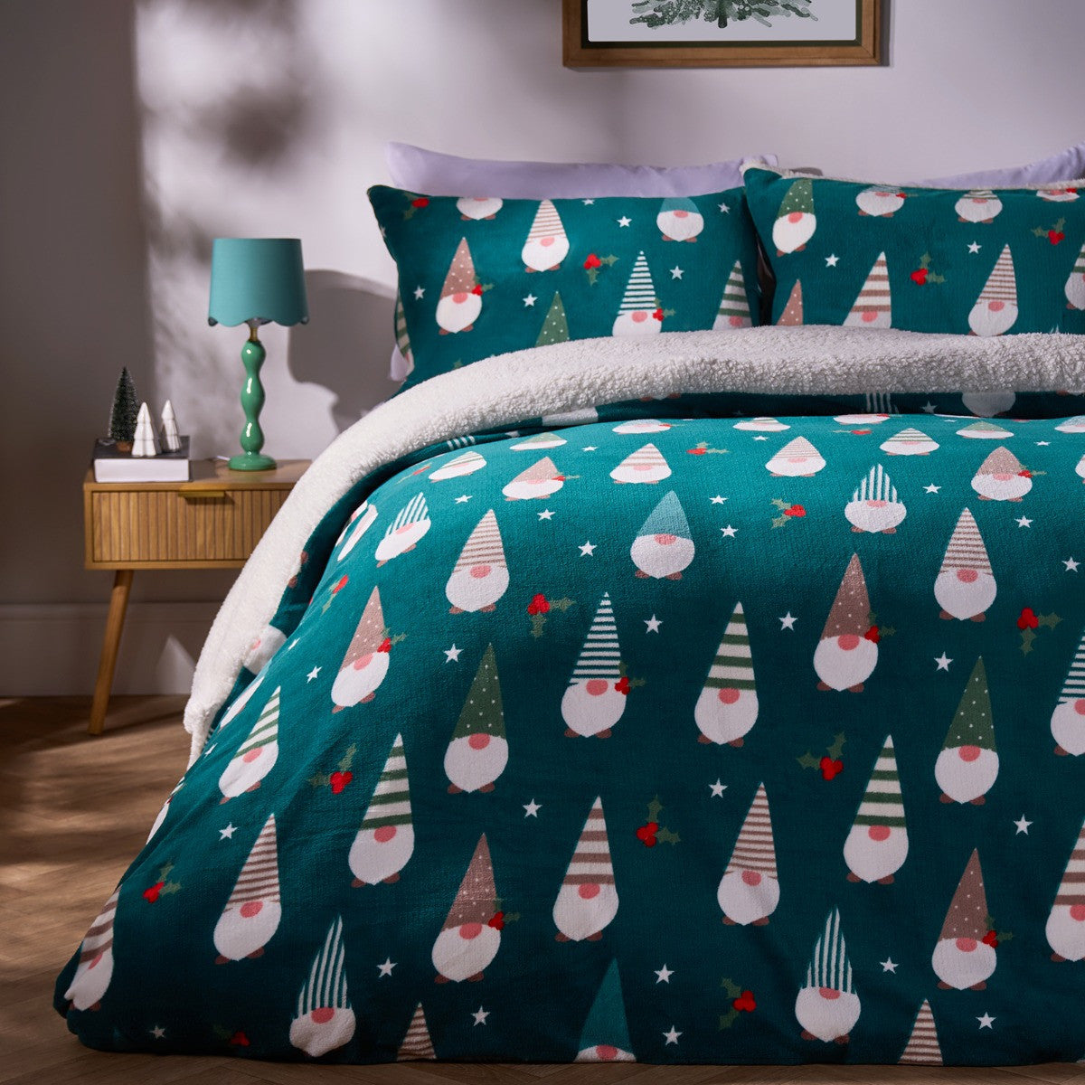 Gonk Fleece Duvet Cover Set - Green