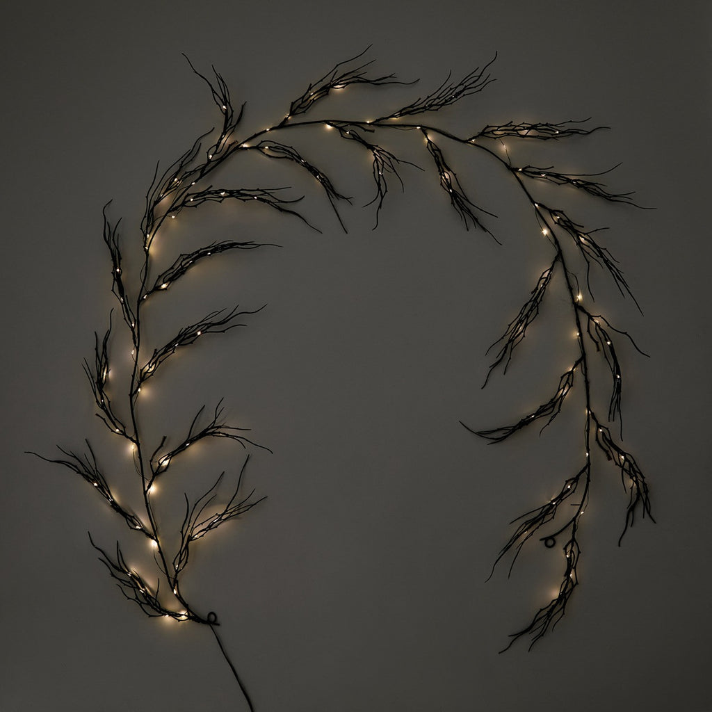 Light Up Branch Garland, Black - 1.8m 🇬🇧