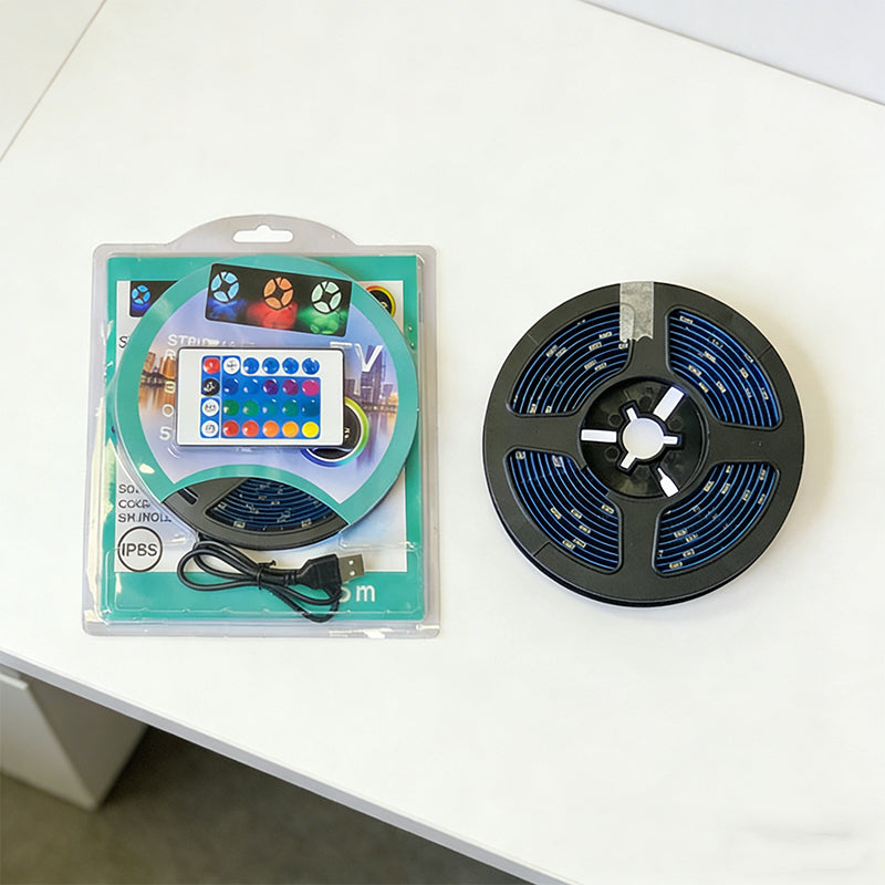 5m USB LED Strip with Remote Adhesive LED Strip RGB Multicolour Indoor TV Back LED Strip 🇬🇧