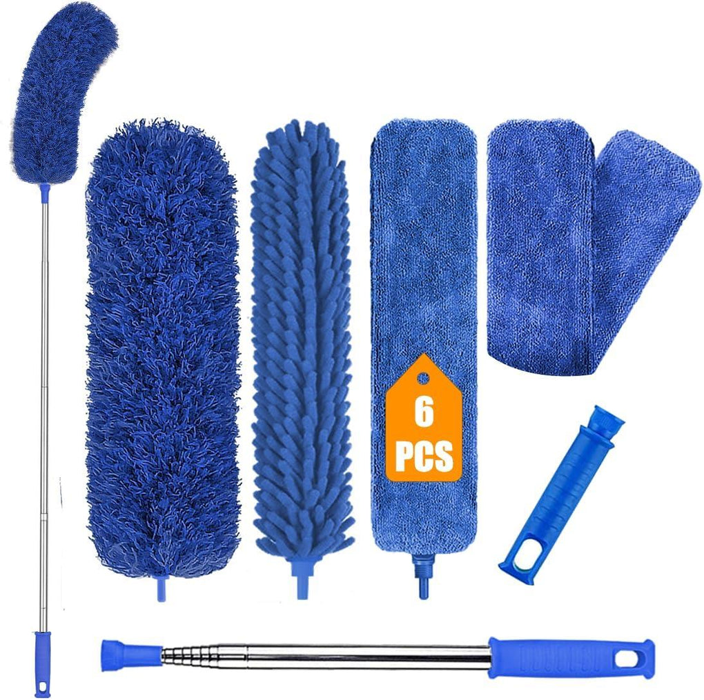 6-Piece Extendable Microfiber Duster Cleaning Kit – Telescopic Handle for Ceiling Fans, Blinds & Furniture 🇬🇧
