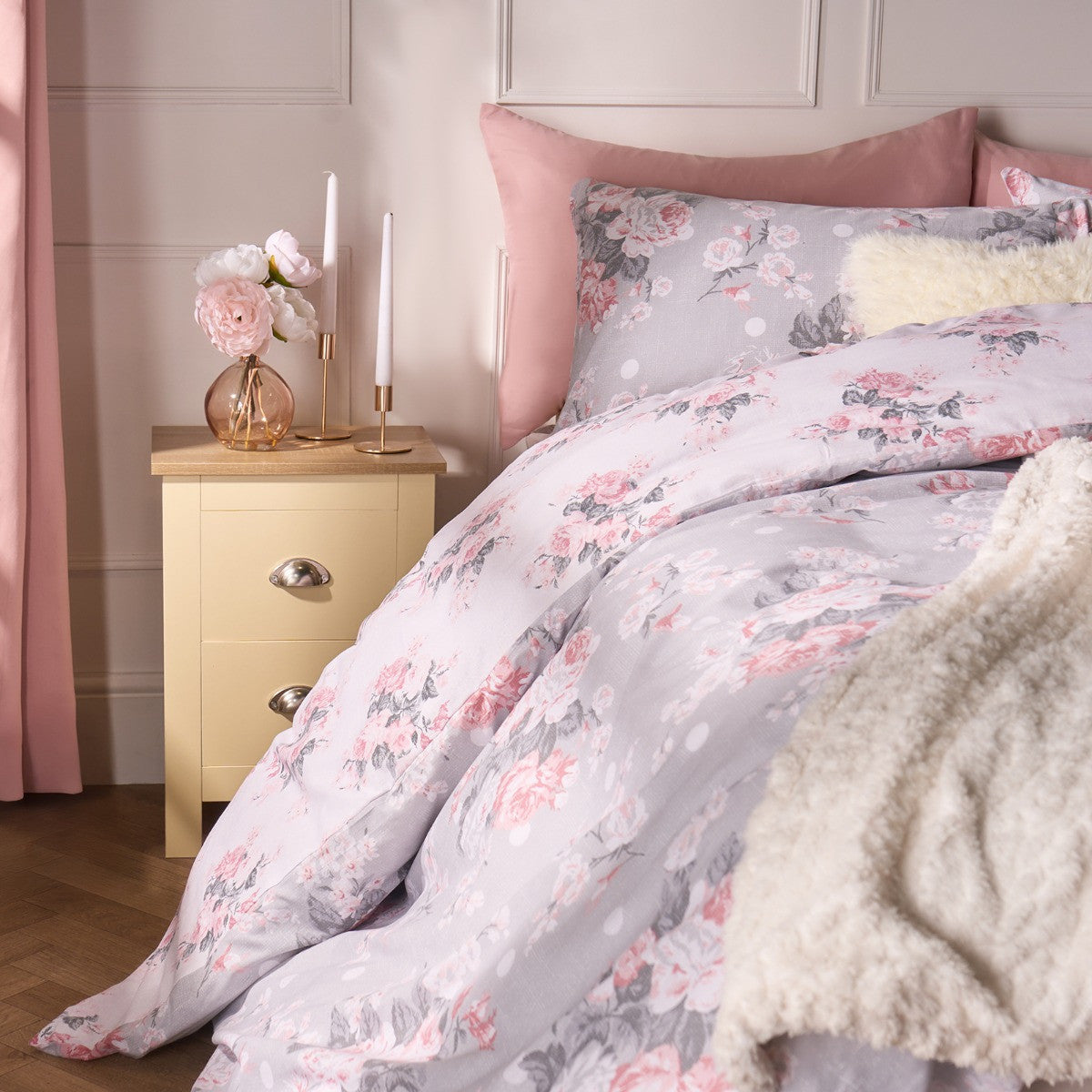English Rose Duvet Set - Grey 🇬🇧