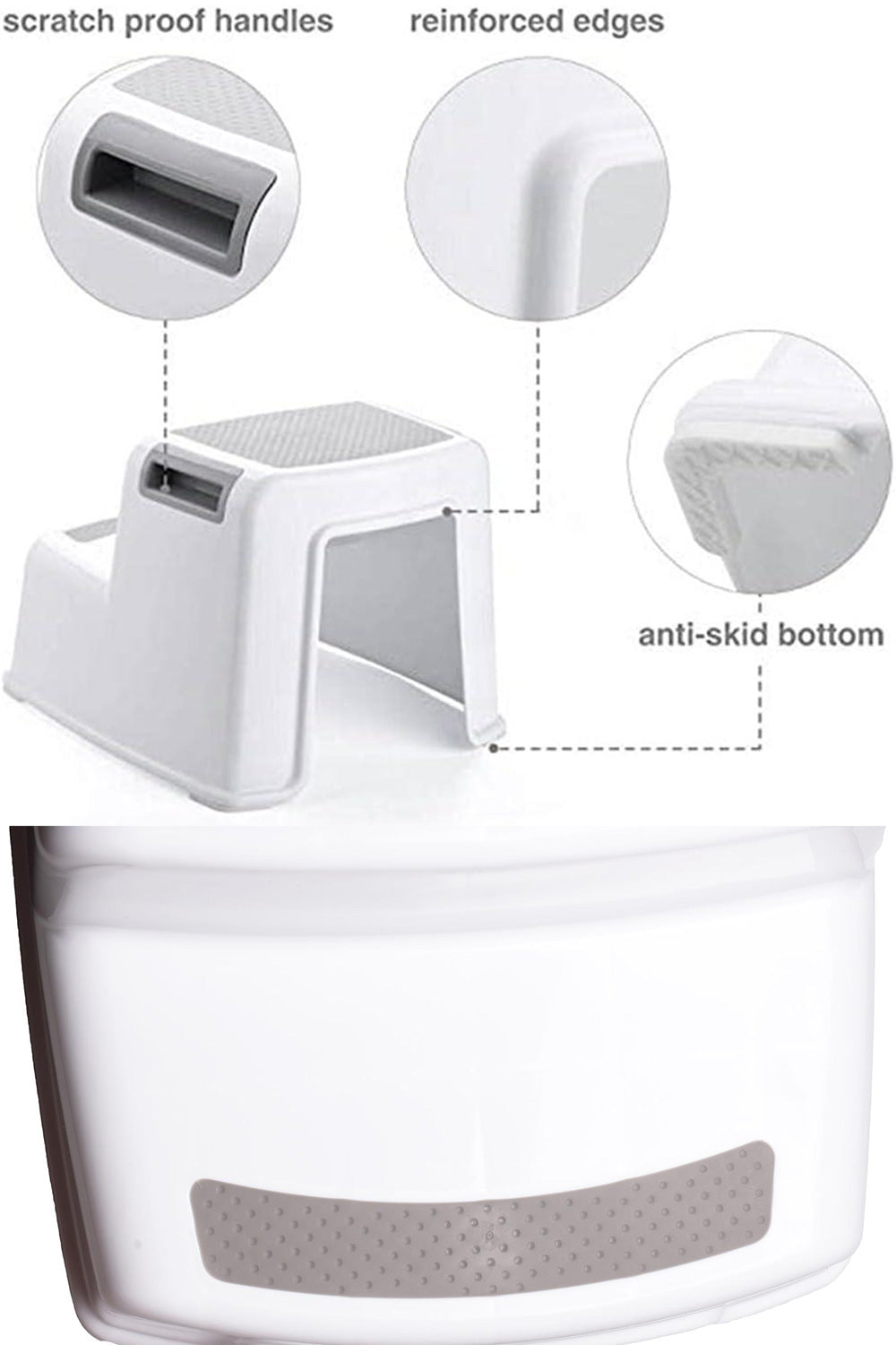 Two-Step Stool with Non-Slip Surface – Bathroom, Kitchen, and Home Use 🇬🇧