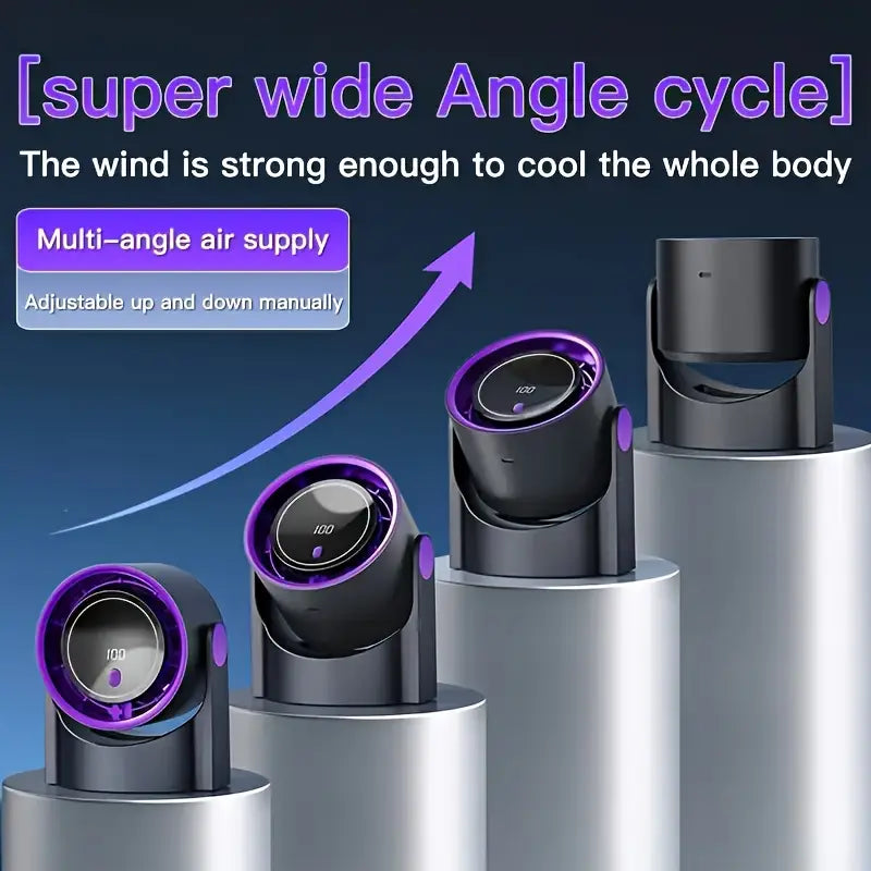 100 speed adjustable high speed turbine fan digital display rechargeable USB Fan - wall mountable 🇨🇳