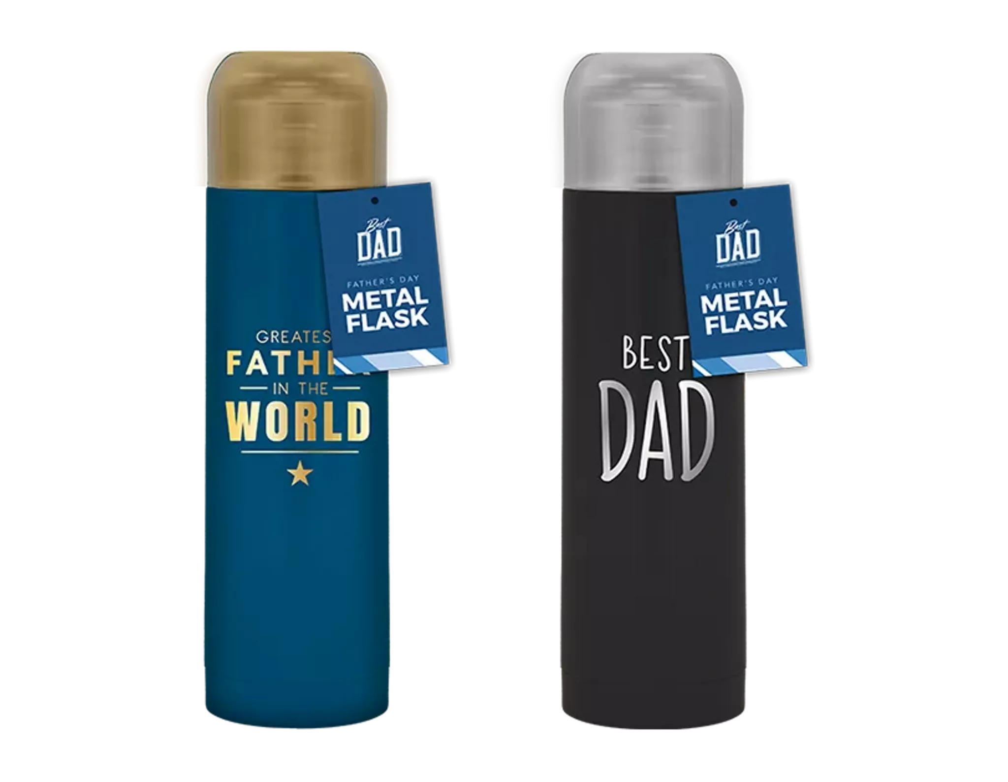 2 Pack Metal Flask Dad 24.5x7cm 🇬🇧