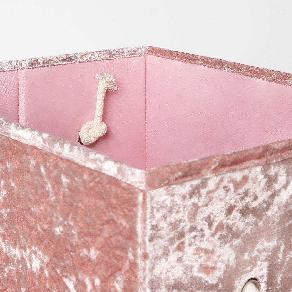 Crushed Velvet Foldable Laundry Basket - Blush 🇬🇧