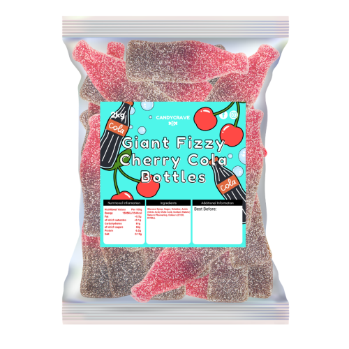 Candycrave Giant Fizzy Cherry Cola Bottle 2kg 🇬🇧