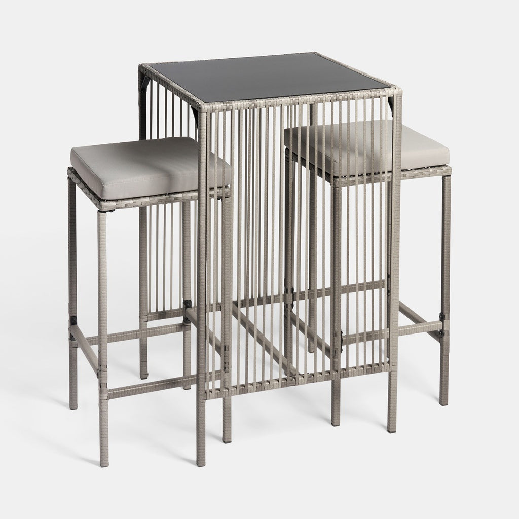 Amalfi Bar Stool & Table Set - Grey 🇬🇧