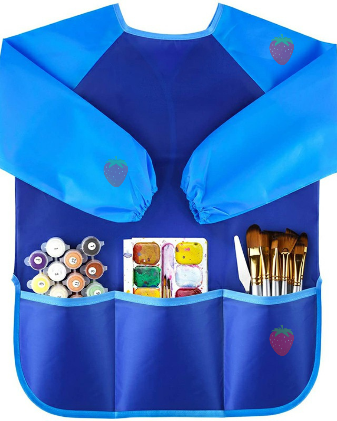 Waterproof Art Aprons Small Painter Long Sleeve Art Smock with 3 Roomy Pockets 🇬🇧