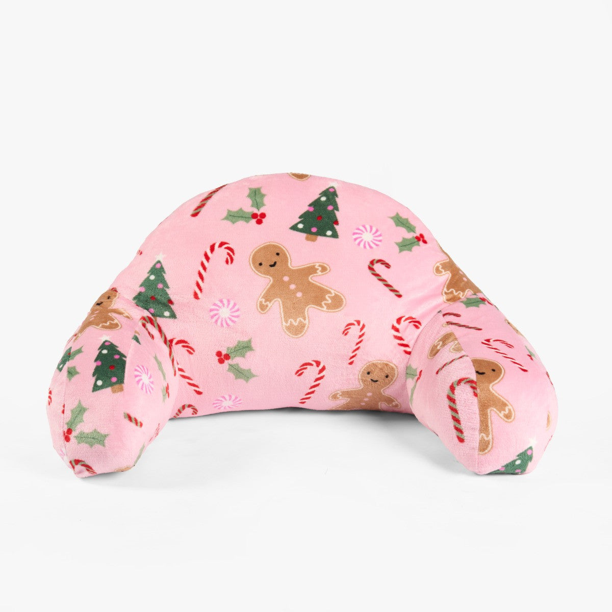 Kids Gingerbread Man Fleece Cuddle Cushion - Pink 🇬🇧