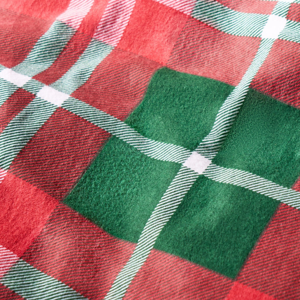 Traditional Christmas Check Brushed Cotton Duvet Cover Set - Red 🇬🇧