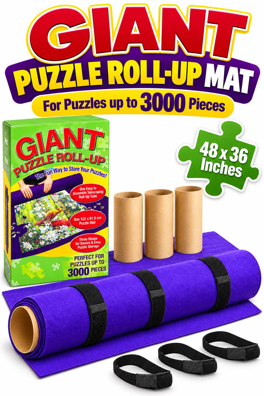 Jigsaw Puzzle Roll Up Storage Mat – Up to 3000 Pieces 🇬🇧