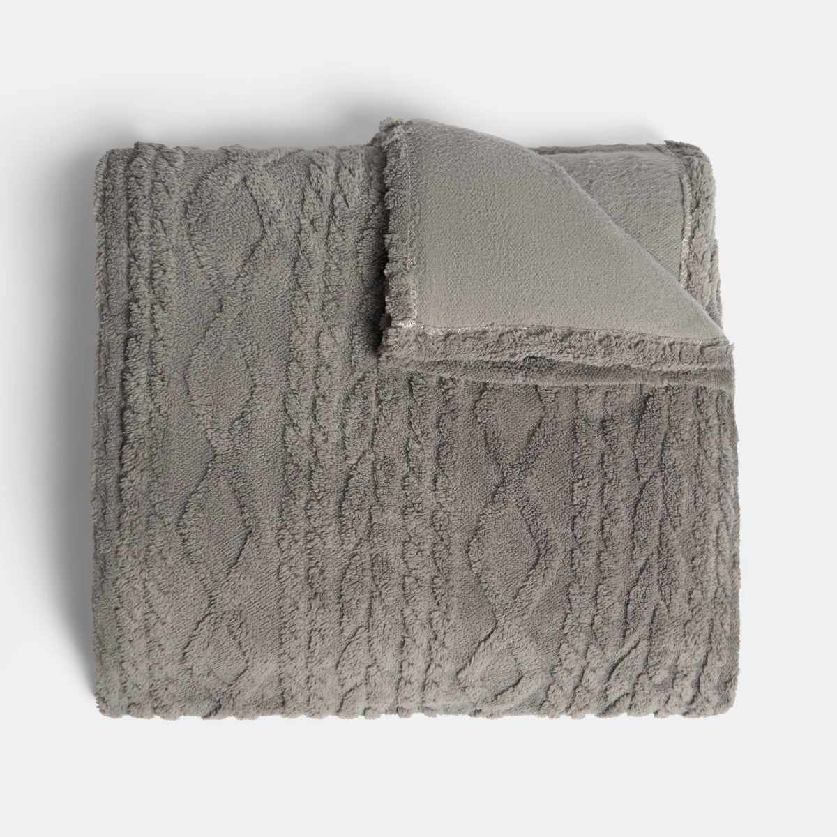 Cable Knit Family Throw - Grey 🇬🇧