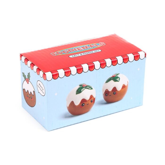 Ceramic Salt & Pepper Set - Foodiemals Christmas Pudding 🇬🇧
