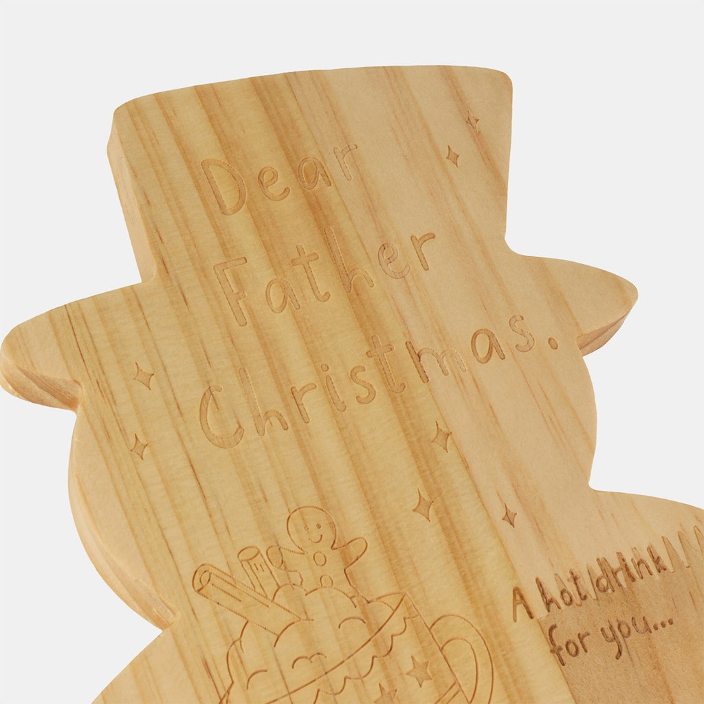 Snow Man Christmas Eve Serving Board - Natural 🇬🇧