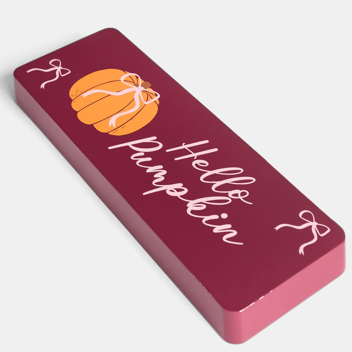 Hello Pumpkin Slogan Ornament - Burgundy 🇬🇧