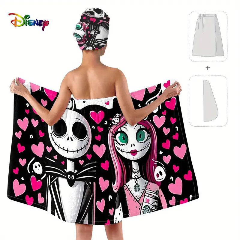 2 pcs bath towel and hair towel set feat The Nightmare Before Christmas 🇨🇳