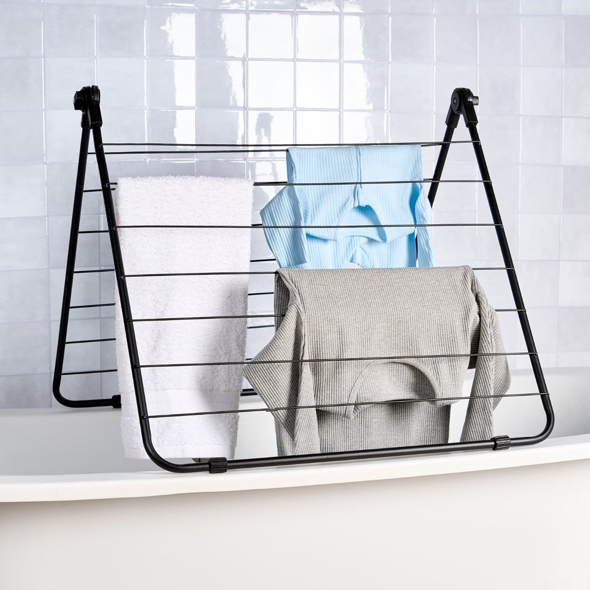 Over The Bath Clothes Airer - Black 🇬🇧
