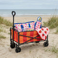 Stripe Print Foldable Camping Trolley - Orange/Pink 🇬🇧