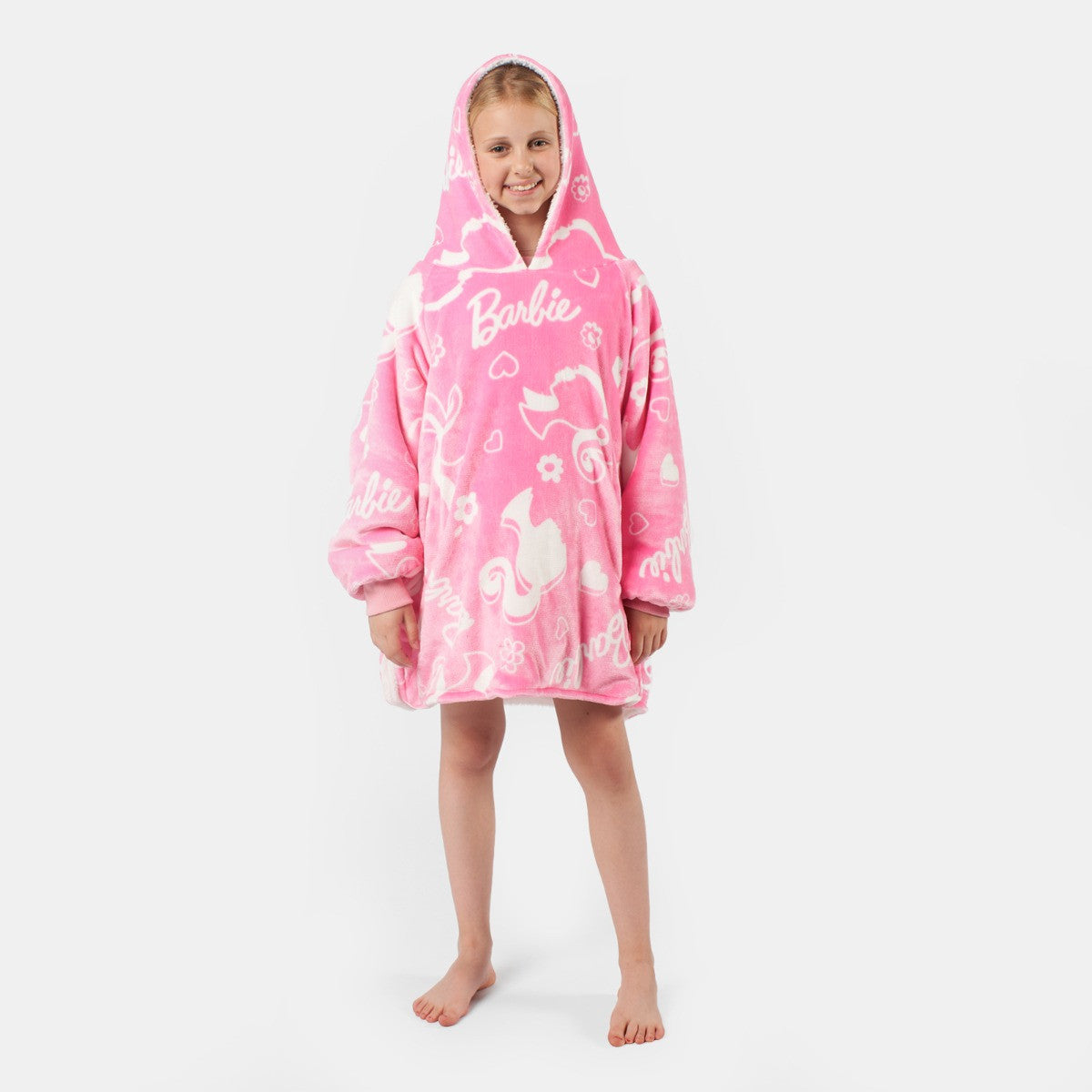 Kids Barbie Hoodie Blanket - Pink 🇬🇧
