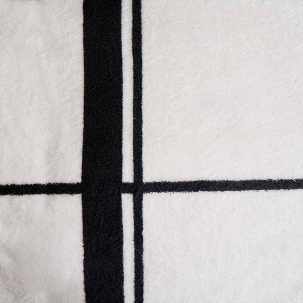 Oakley Grid Teddy Duvet Cover Set - Natural/Black 🇬🇧