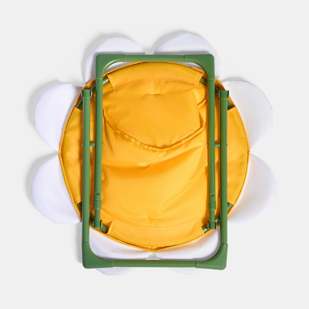 Kids Daisy Foldable Moon Camping Chair - Yellow/White 🇬🇧
