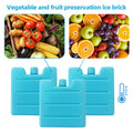 3PCS Mini Ice Bricks Set Freezer Blocks Reusable Freezer Cooler Bag for Lunch Box Travel Picnic Outdoor Activities Blue 🇬🇧