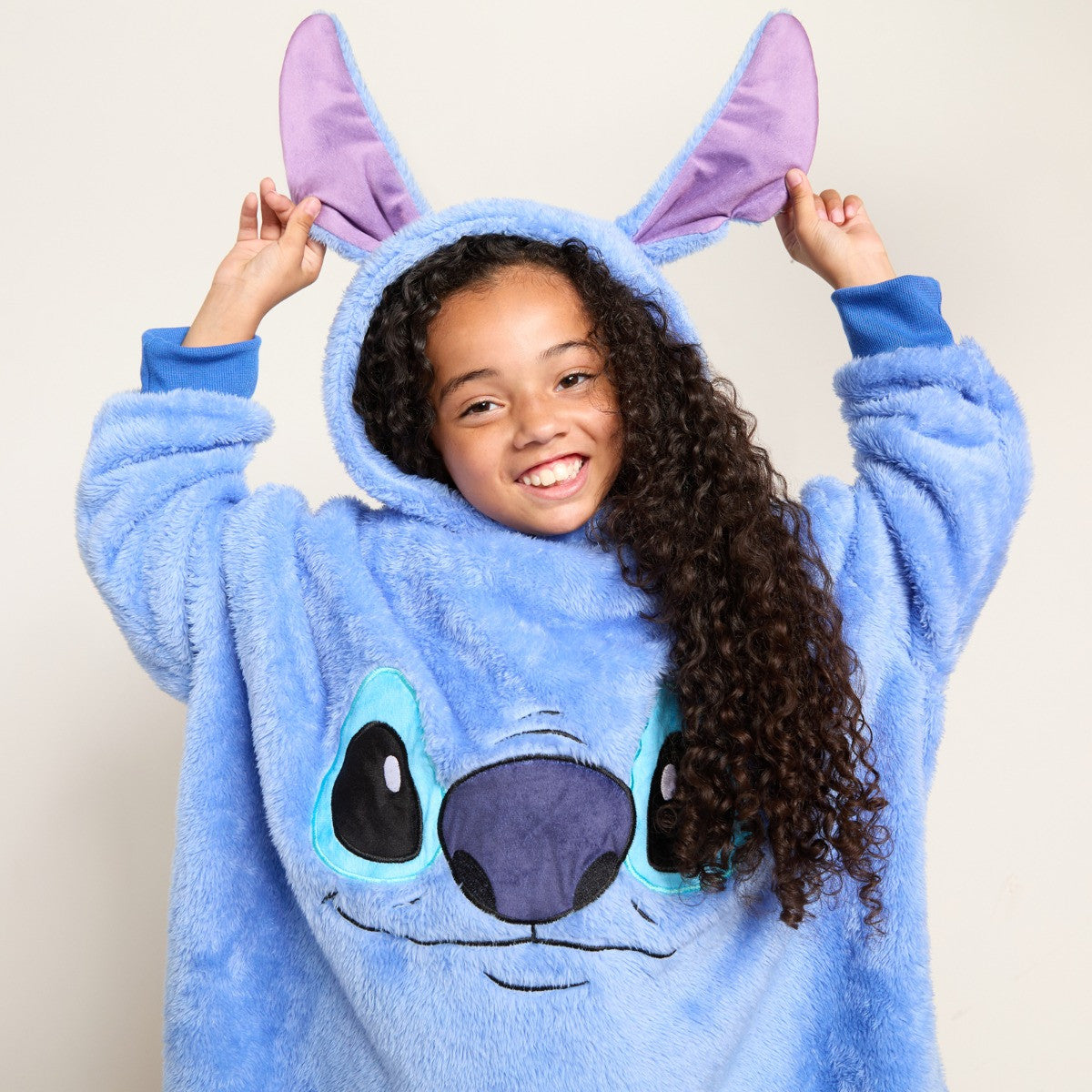 Supersoft Kids Stitch Character Hoodie Blanket - Blue 🇬🇧