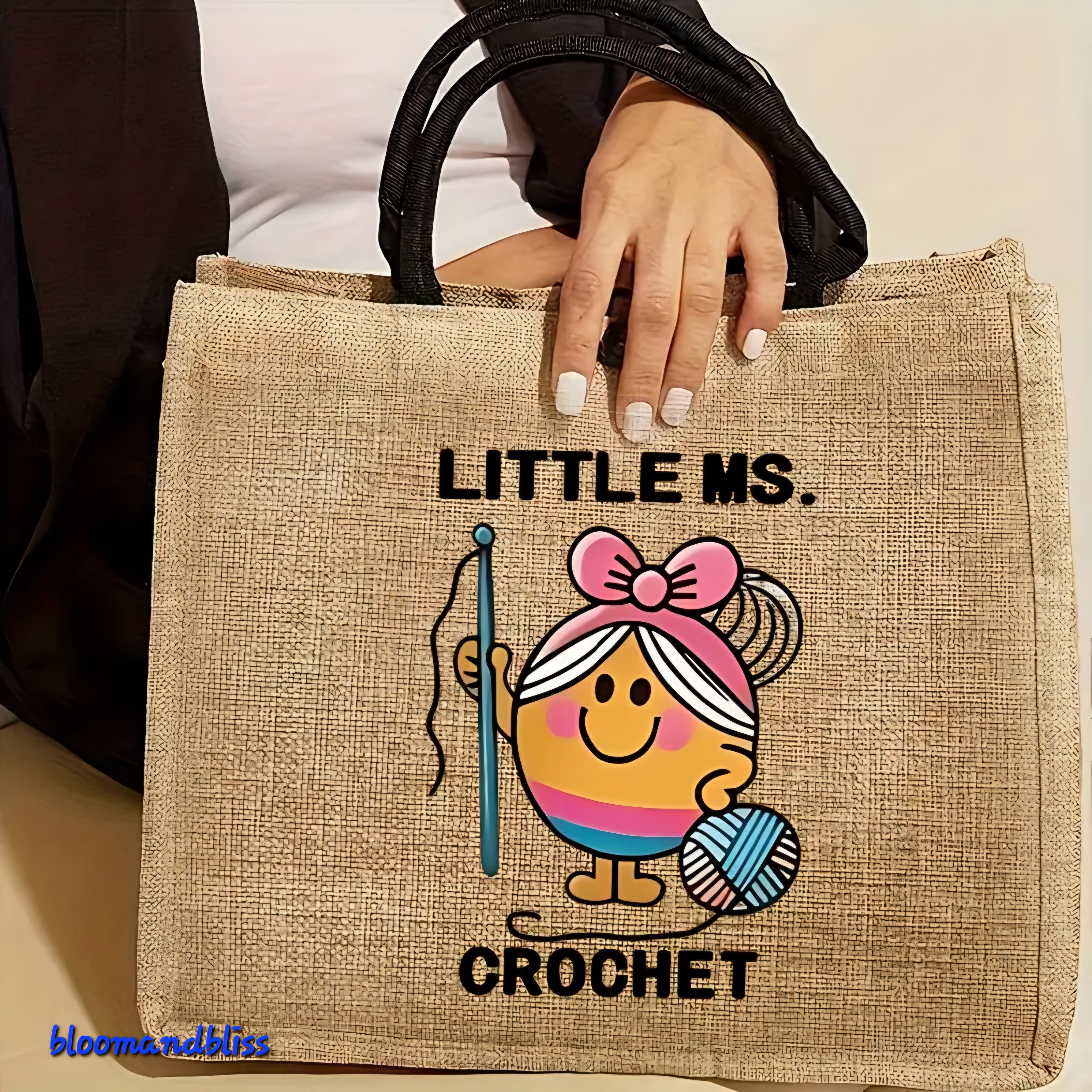 Vintage Knit crochet tote bag   🇬🇧