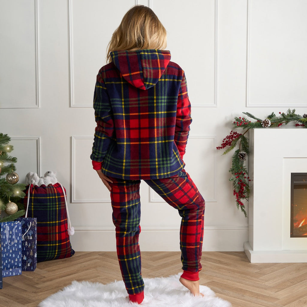 Adults Oxford Check Fleece Hoodie Pyjama Set - Navy/Red
🇬🇧