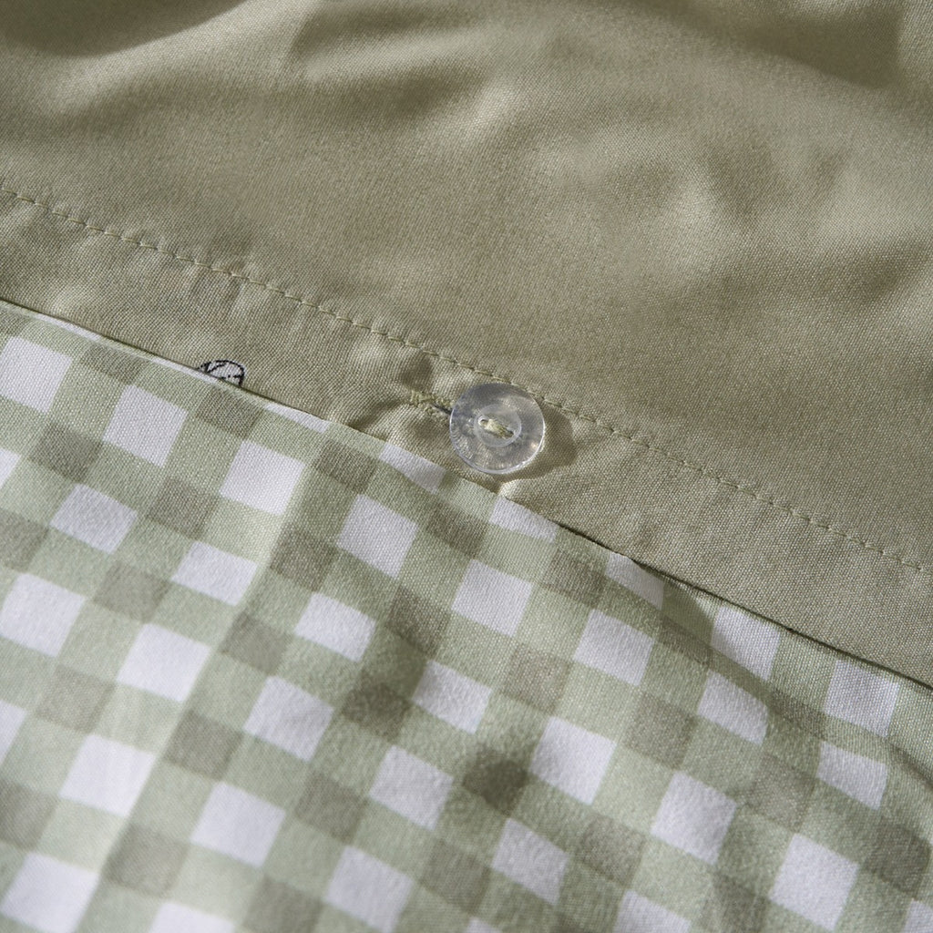 Bee Print Reversible Gingham Duvet Cover Set 🐝🇬🇧