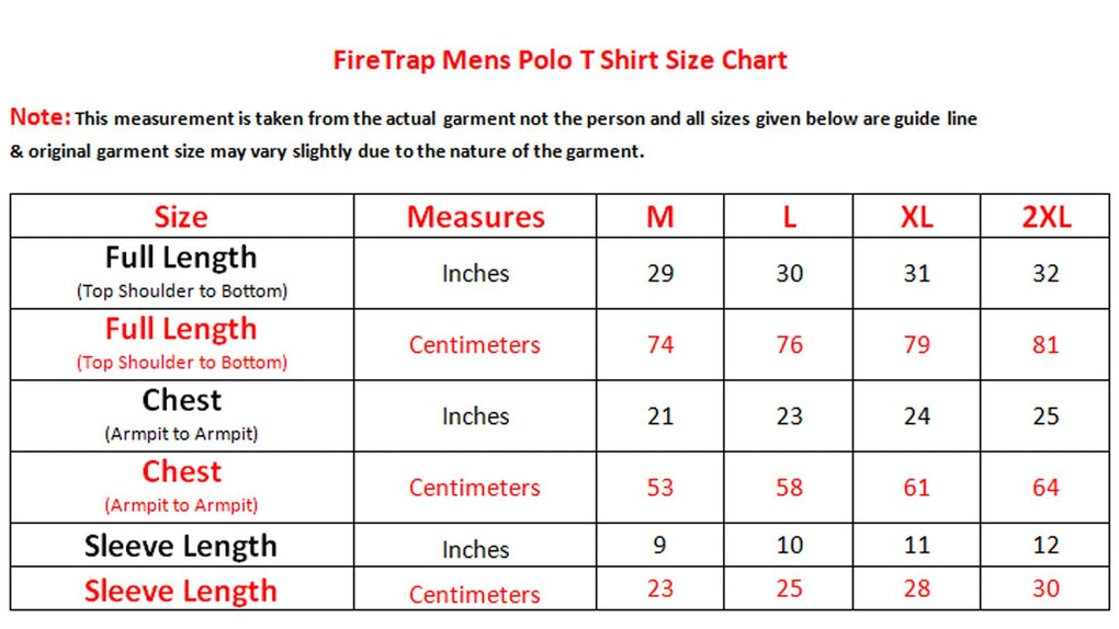 Firetrap Men's Zip Up Polo T-shirt 🇬🇧