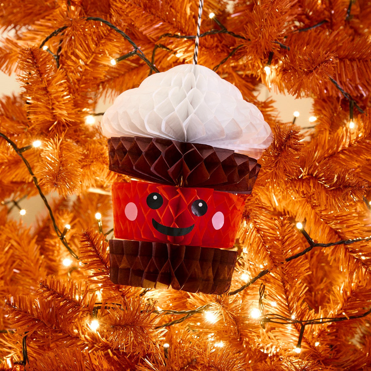 4 Pack Pumpkin Latte Tree Decorations - Brown 🇬🇧