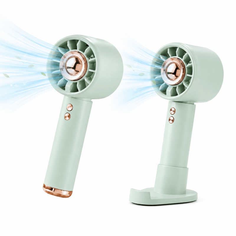 1200mAh Turbo Fan with Phone Holder Base Rechargeable Personal Fan Mini Handheld Fan Pocket Fans 🇬🇧