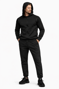 Mens Tracksuit Hooded Winter Warm Full Zip Pockets Sports Jogging Bottom Top Set 🇬🇧