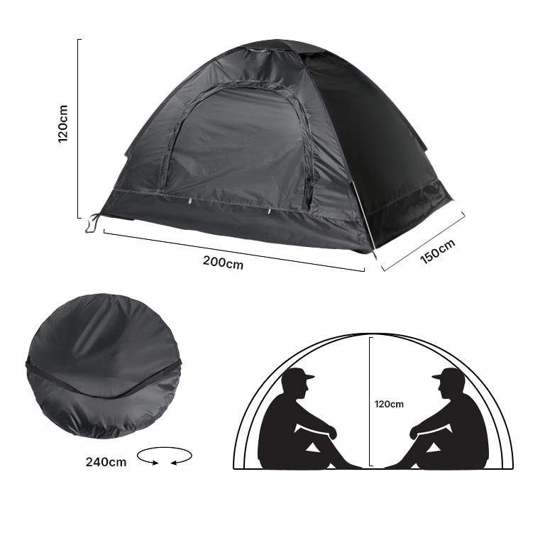 Two Person Tent - Black 🇬🇧