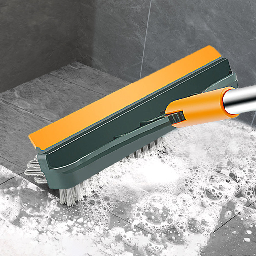 3 in 1 Floor Scrub Brush Squeegee Mop Water Scrubber with 120 Degree Rotating Head - Yellow + Green 🇬🇧