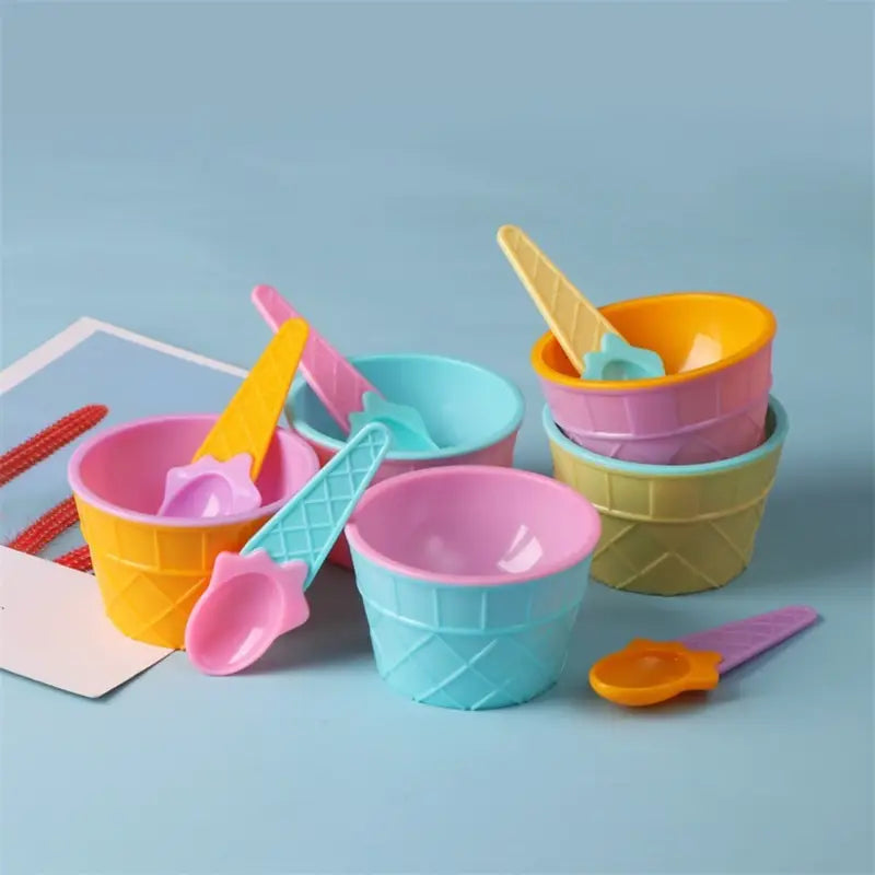 6 pcs colourful ice cream bowl sets 🇨🇳