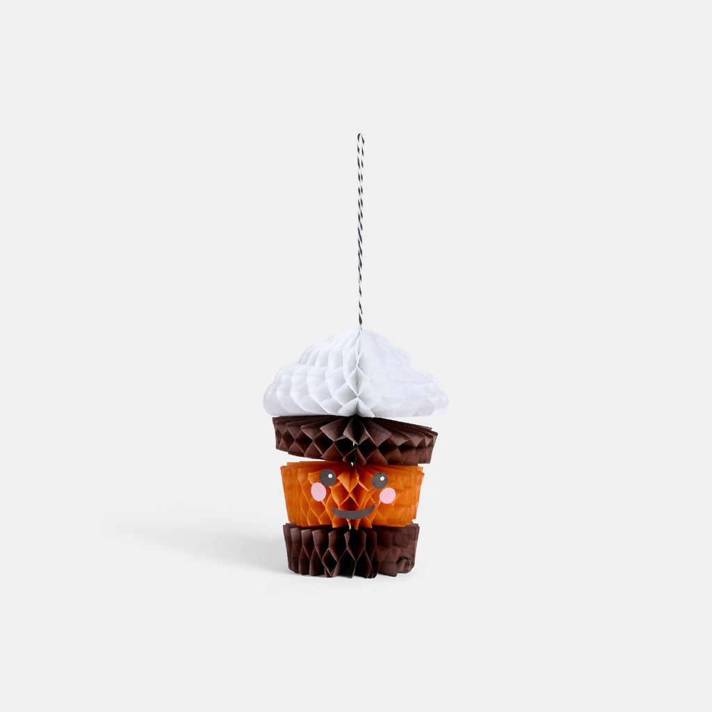 4 Pack Pumpkin Latte Tree Decorations - Brown 🇬🇧