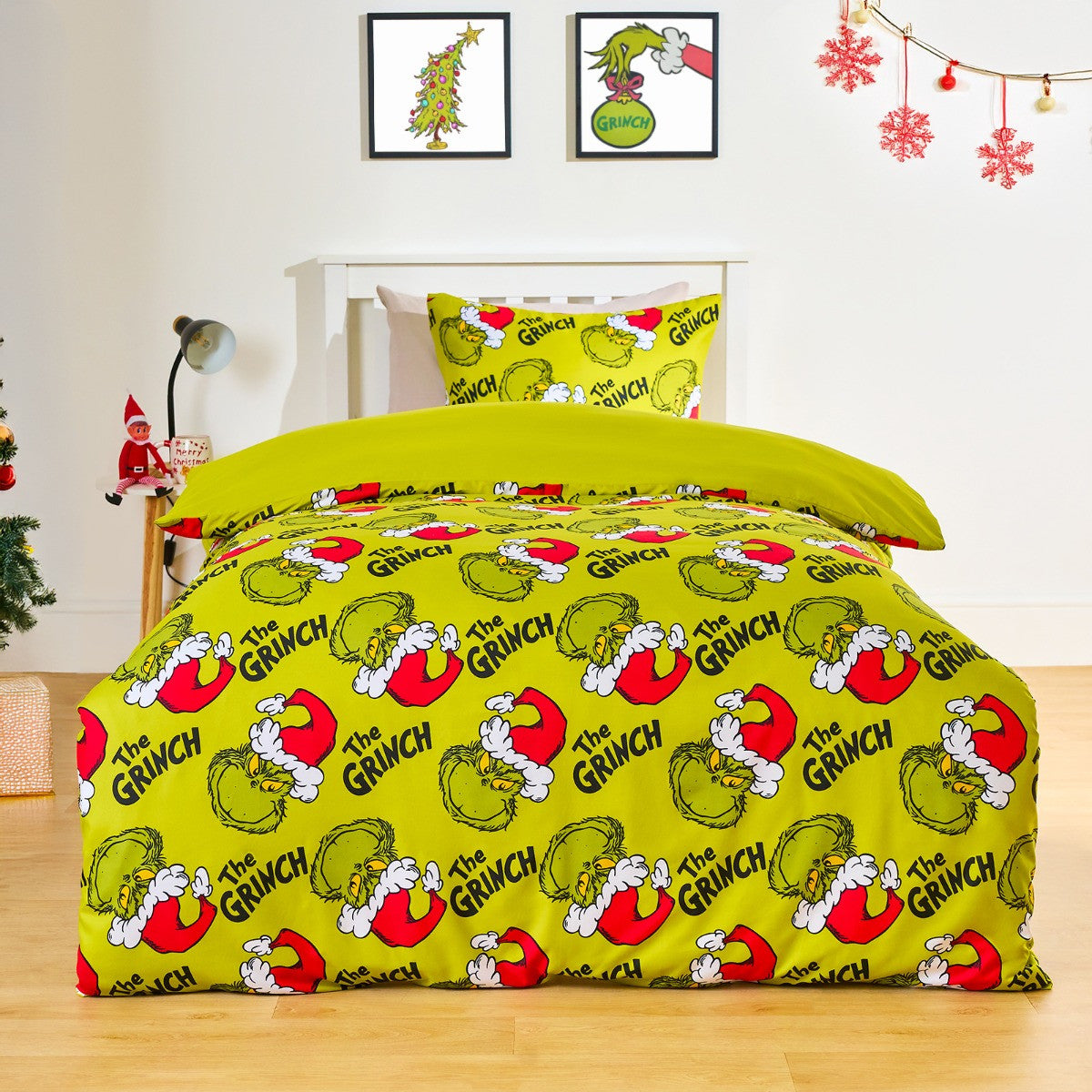 Grinch Printed Duvet Set - Green 🇬🇧