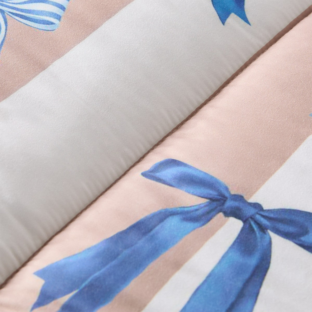 Multi Bow Stripe Coverless 10.5 Tog Duvet Set - Natural/White 🇬🇧