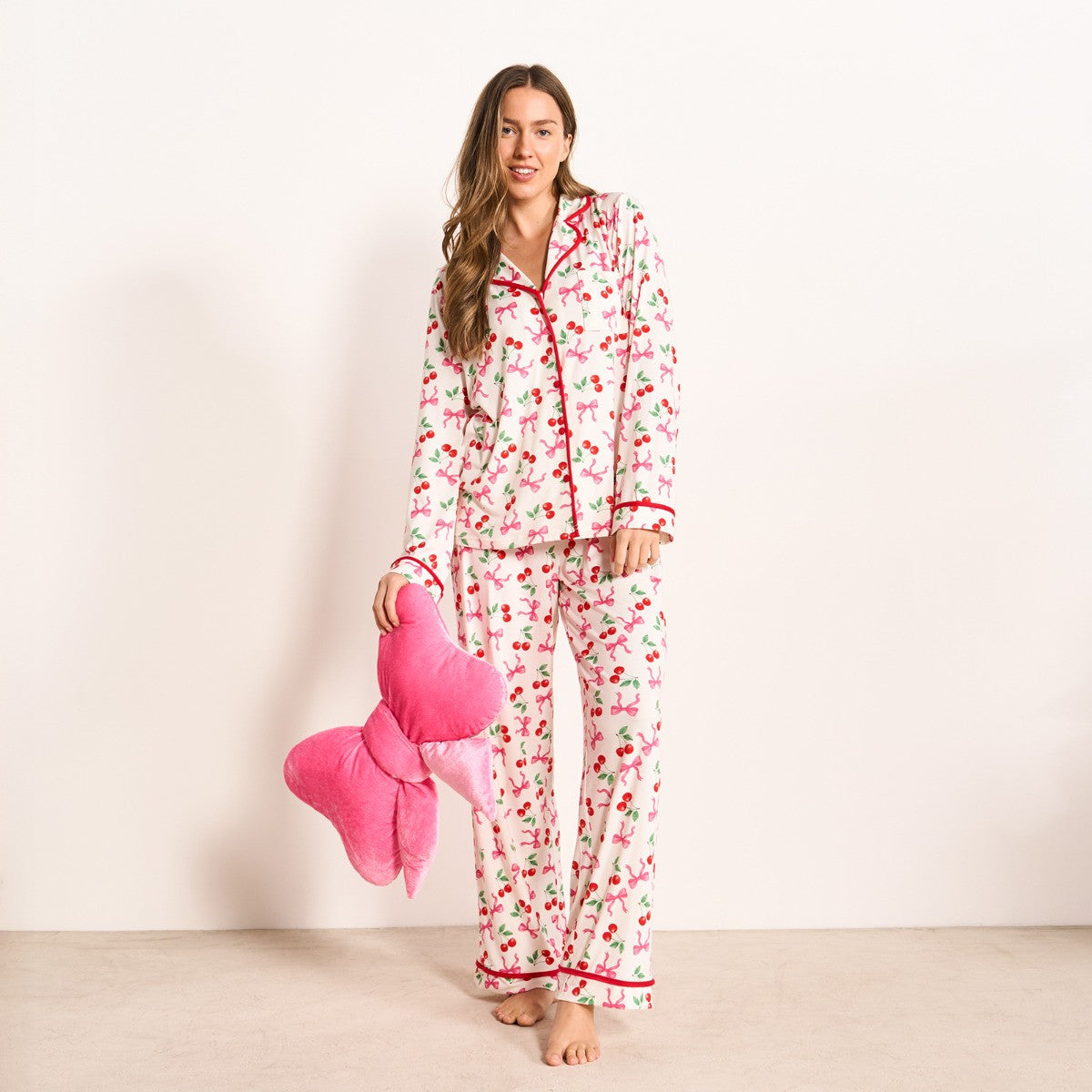 Postcard Print Piped Edge Jersey Pyjama Set 🇬🇧