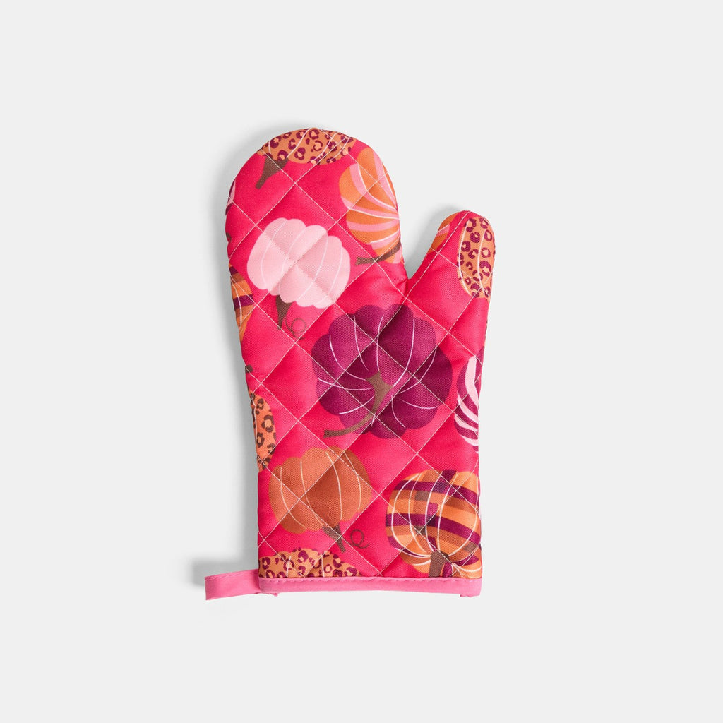 Pumpkin Print Oven Mit & Pot Stand Set - Hot Pink 🇬🇧